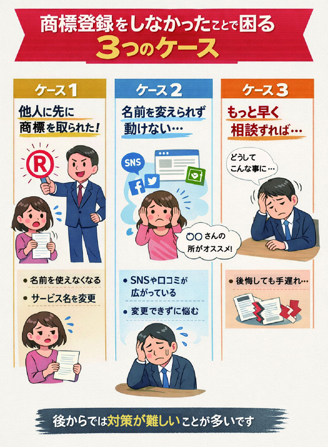 商標登録しなかった人が後から困る3つのこと