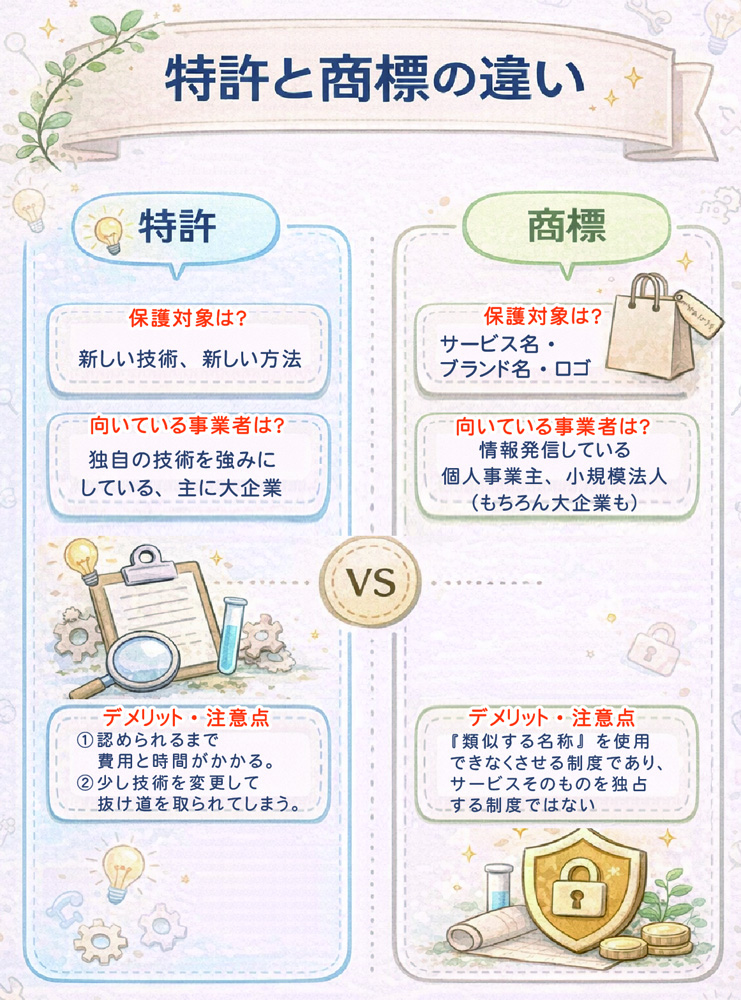 特許と商標の比較